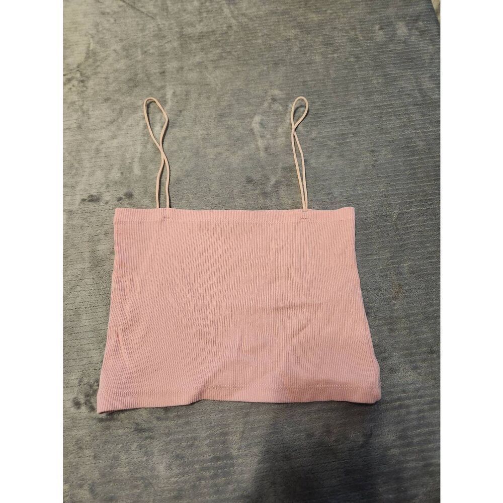 ZARA size M Pink Spaghetti Strap Crop Tank Top